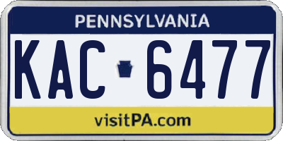 PA license plate KAC6477