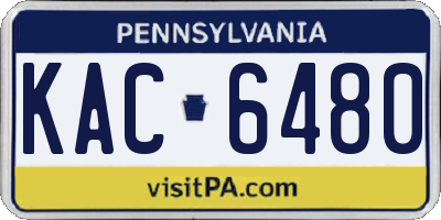 PA license plate KAC6480