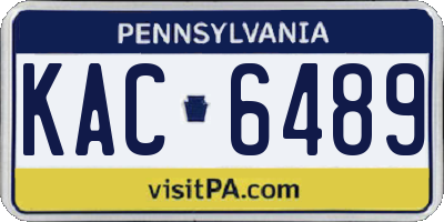 PA license plate KAC6489