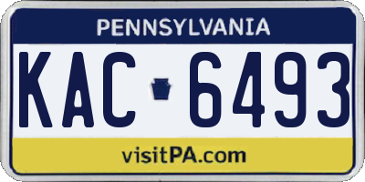 PA license plate KAC6493