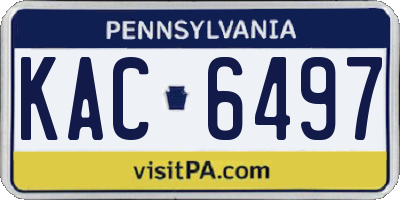 PA license plate KAC6497