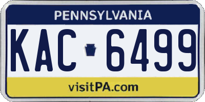 PA license plate KAC6499