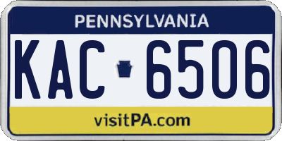 PA license plate KAC6506