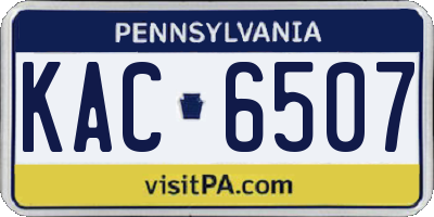 PA license plate KAC6507