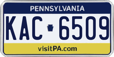PA license plate KAC6509