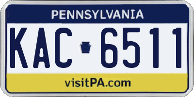 PA license plate KAC6511
