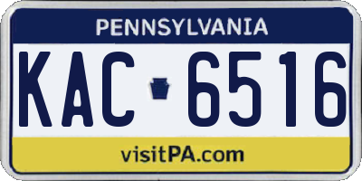 PA license plate KAC6516