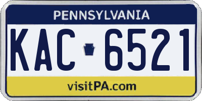 PA license plate KAC6521