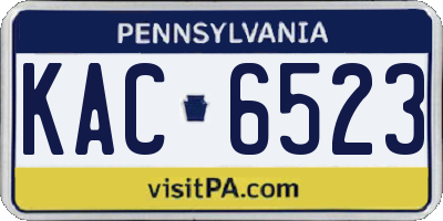 PA license plate KAC6523
