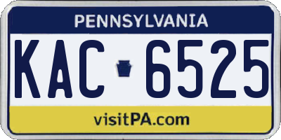 PA license plate KAC6525