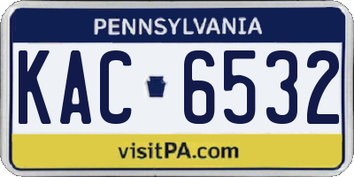 PA license plate KAC6532