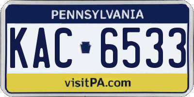 PA license plate KAC6533