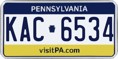 PA license plate KAC6534