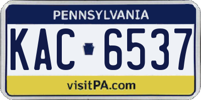 PA license plate KAC6537