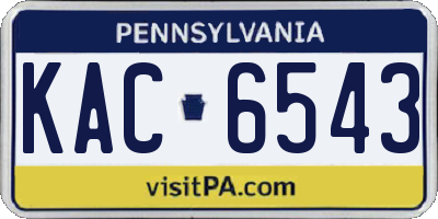 PA license plate KAC6543