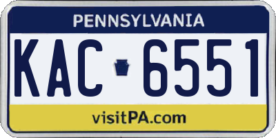 PA license plate KAC6551