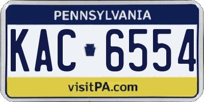 PA license plate KAC6554