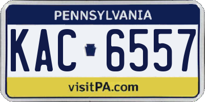 PA license plate KAC6557