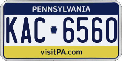 PA license plate KAC6560
