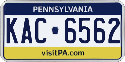 PA license plate KAC6562