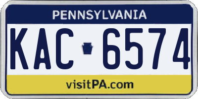 PA license plate KAC6574