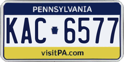 PA license plate KAC6577