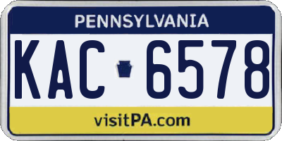 PA license plate KAC6578