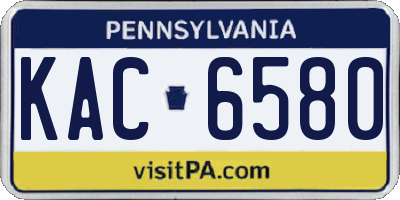 PA license plate KAC6580