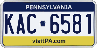 PA license plate KAC6581