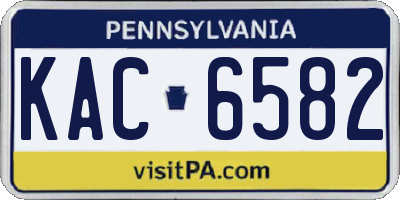 PA license plate KAC6582