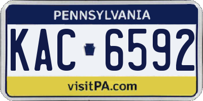 PA license plate KAC6592