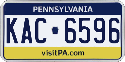 PA license plate KAC6596