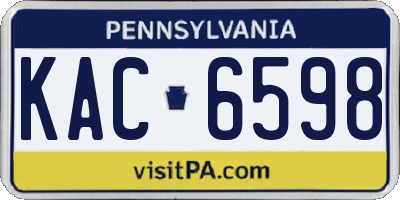 PA license plate KAC6598