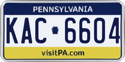 PA license plate KAC6604