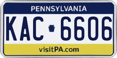 PA license plate KAC6606