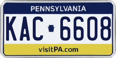 PA license plate KAC6608