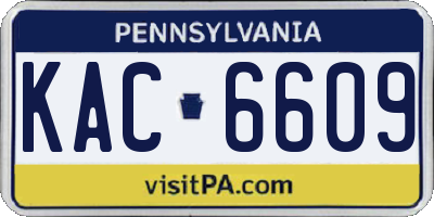 PA license plate KAC6609