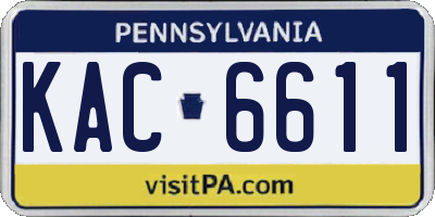 PA license plate KAC6611