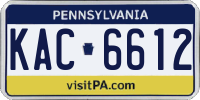 PA license plate KAC6612