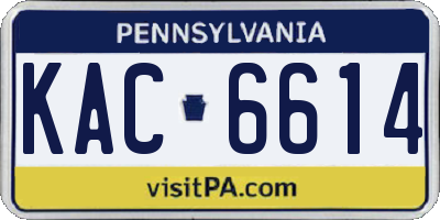 PA license plate KAC6614