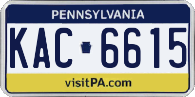 PA license plate KAC6615