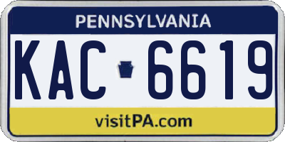 PA license plate KAC6619
