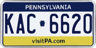 PA license plate KAC6620