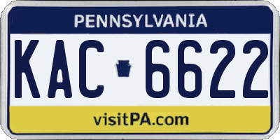 PA license plate KAC6622