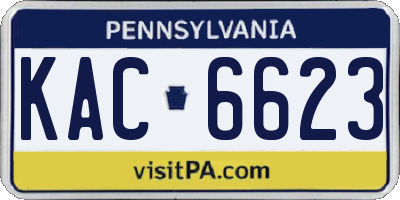 PA license plate KAC6623