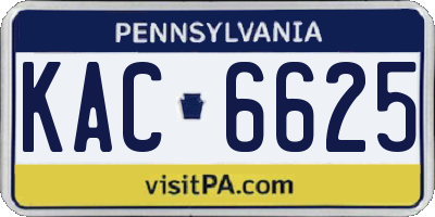 PA license plate KAC6625