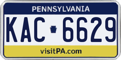PA license plate KAC6629