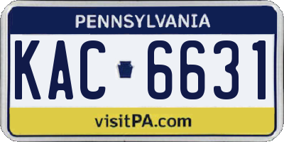 PA license plate KAC6631