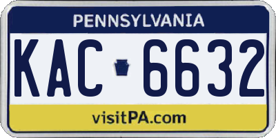 PA license plate KAC6632