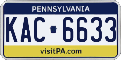 PA license plate KAC6633